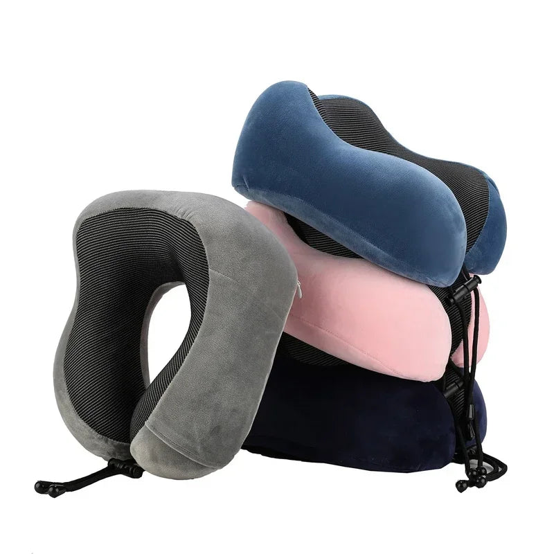 U-Shaped Memory Foam Travel Pillow – Soft Neck Support for Airplanes