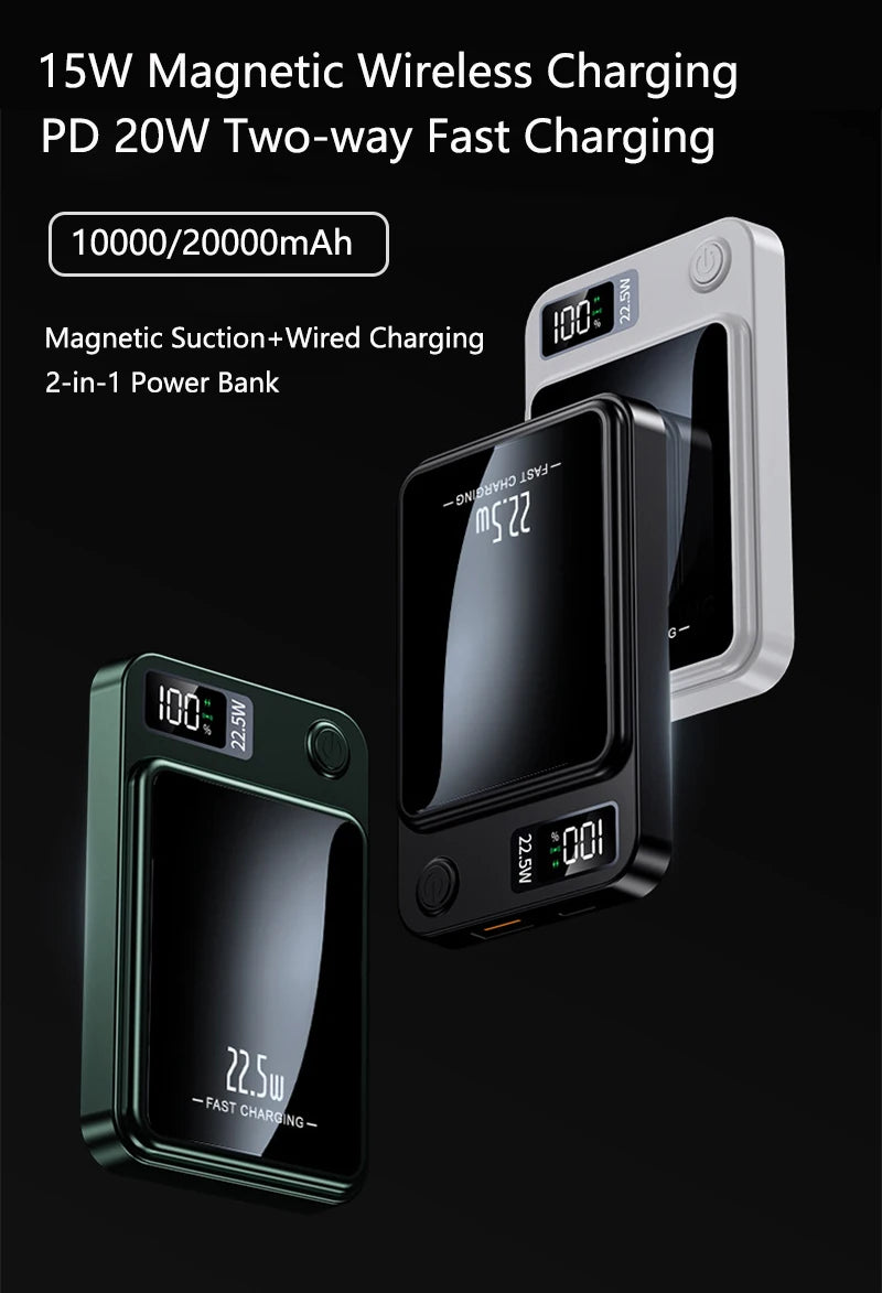 50000mAh Magnetic Power Bank – 22.5W Fast Wireless Charger