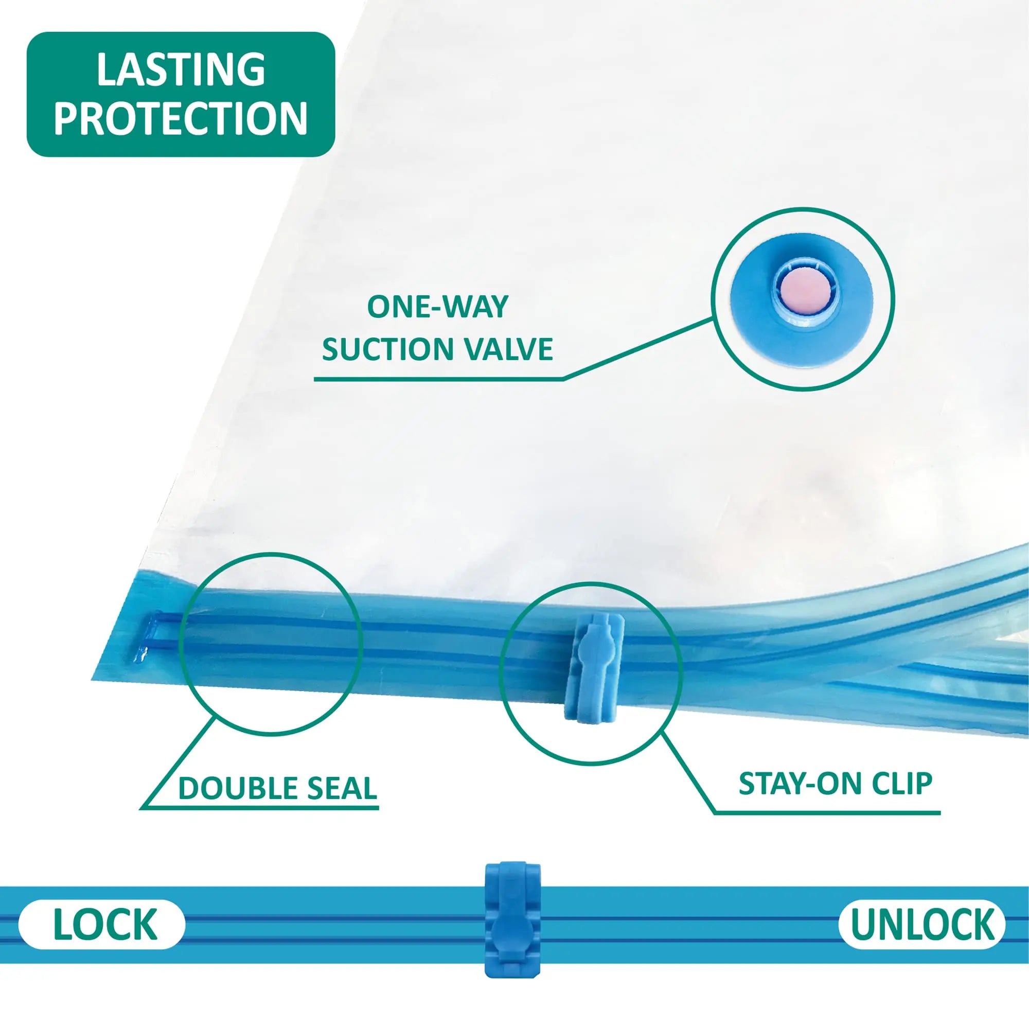 5-Pack Vacuum Storage Bags – Space Saver for Clothes & Bedding