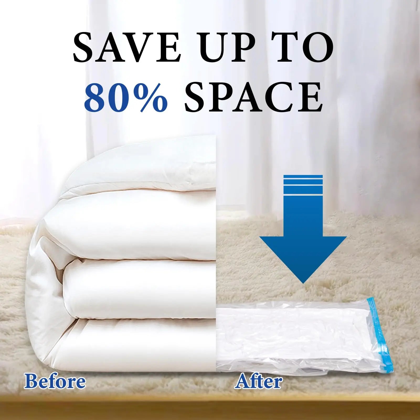 5-Pack Vacuum Storage Bags – Space Saver for Clothes & Bedding