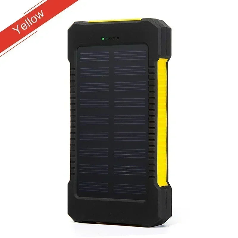 100,000mAh Solar Power Bank – Waterproof Portable Charger w/ Flashlight