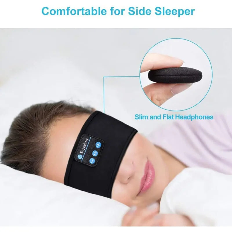 Bluetooth Sleep Mask Headphones – Wireless Music Eye Mask for Side Sleepers