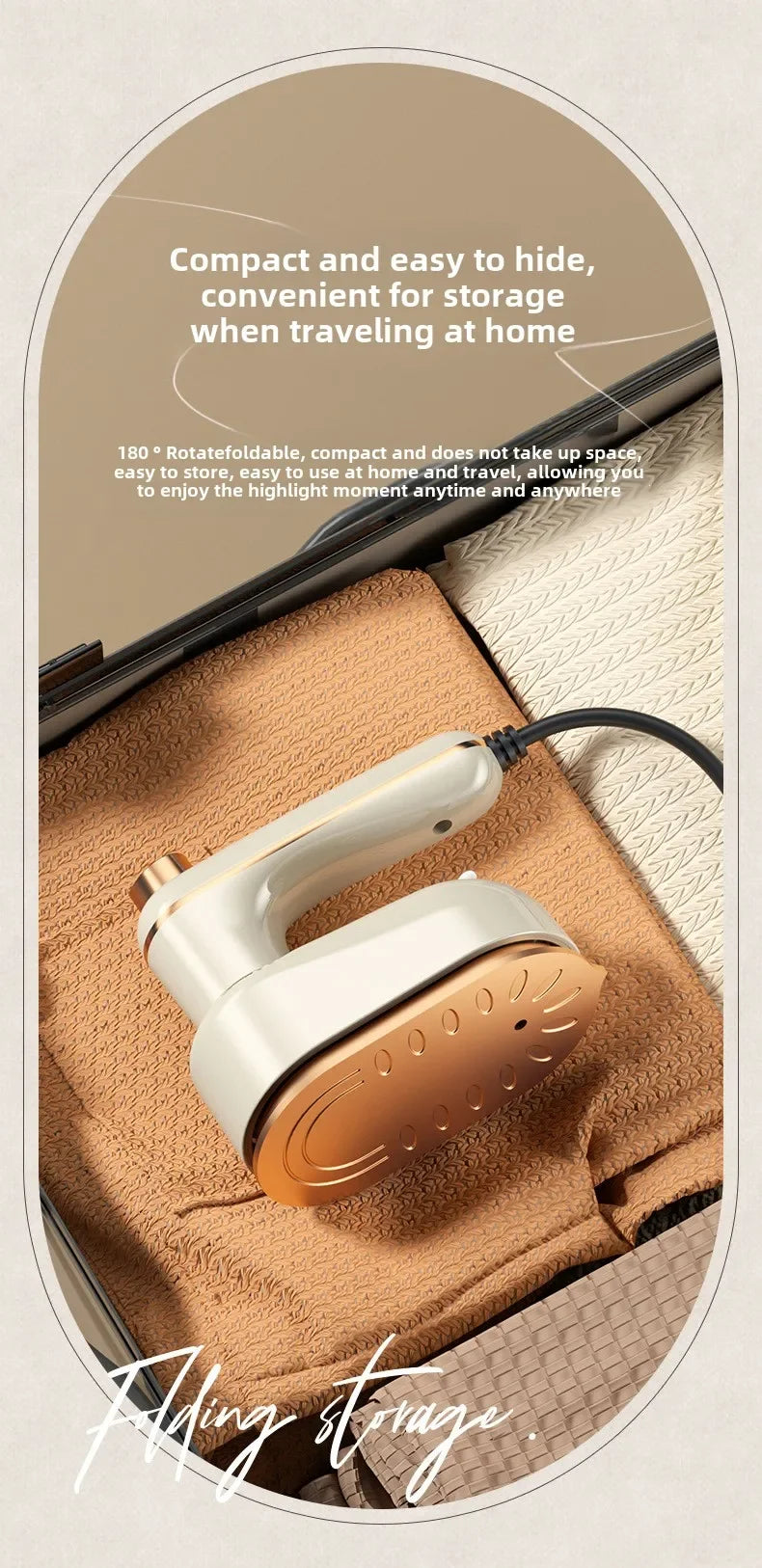 2-in-1 Portable Handheld Steam Iron – Flat & Hanging Mini Clothes Steamer