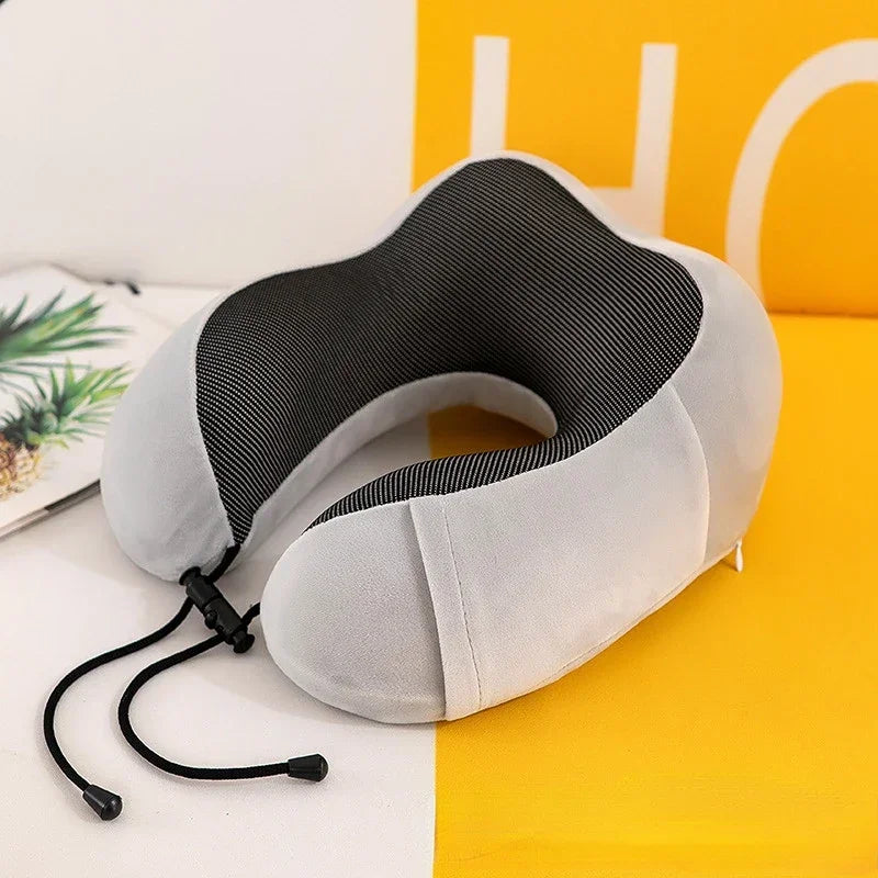 U-Shaped Memory Foam Travel Pillow – Soft Neck Support for Airplanes
