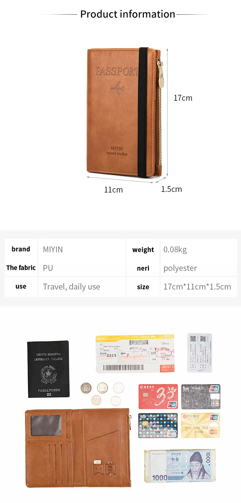 RFID-Blocking Passport Holder – Slim Travel Wallet for Men & Women