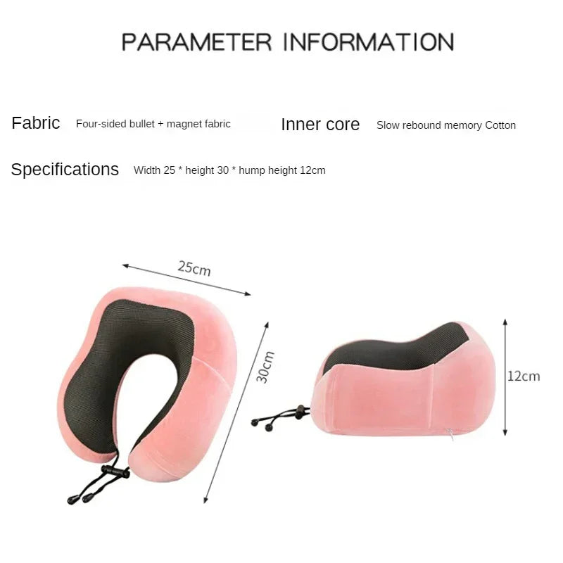 U-Shaped Memory Foam Travel Pillow – Soft Neck Support for Airplanes