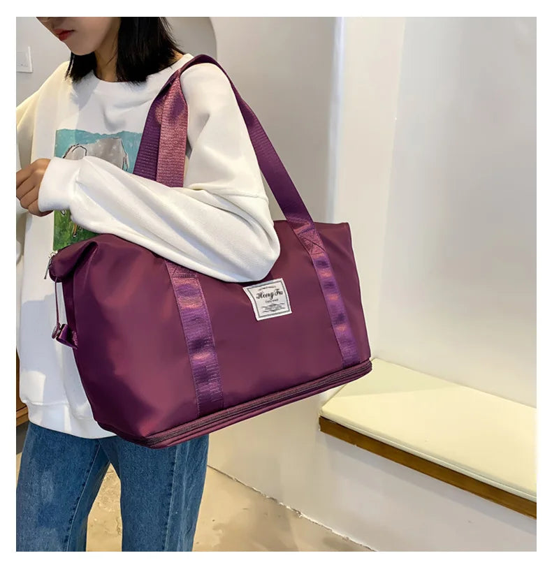 UNIXINU Waterproof Travel Duffle Bag – Large Nylon Gym Tote for Women