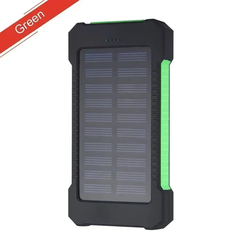 100,000mAh Solar Power Bank – Waterproof Portable Charger w/ Flashlight