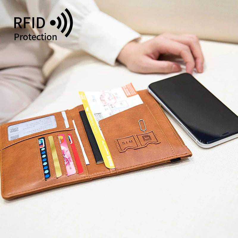 RFID-Blocking Passport Holder – Slim Travel Wallet for Men & Women