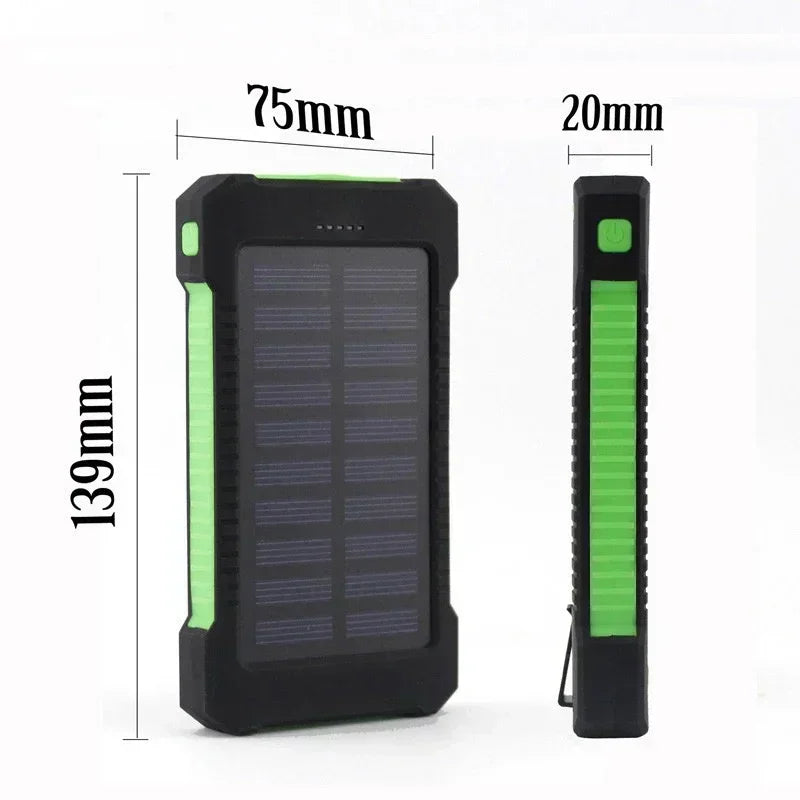 100,000mAh Solar Power Bank – Waterproof Portable Charger w/ Flashlight