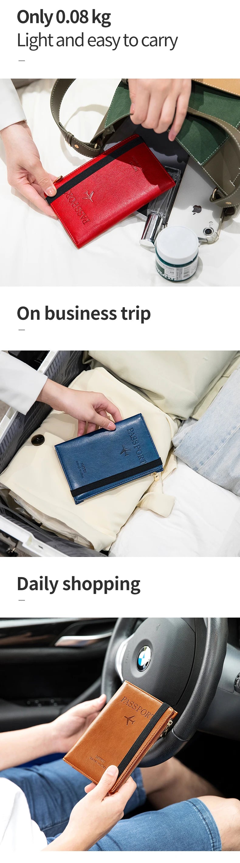 RFID-Blocking Passport Holder – Slim Travel Wallet for Men & Women