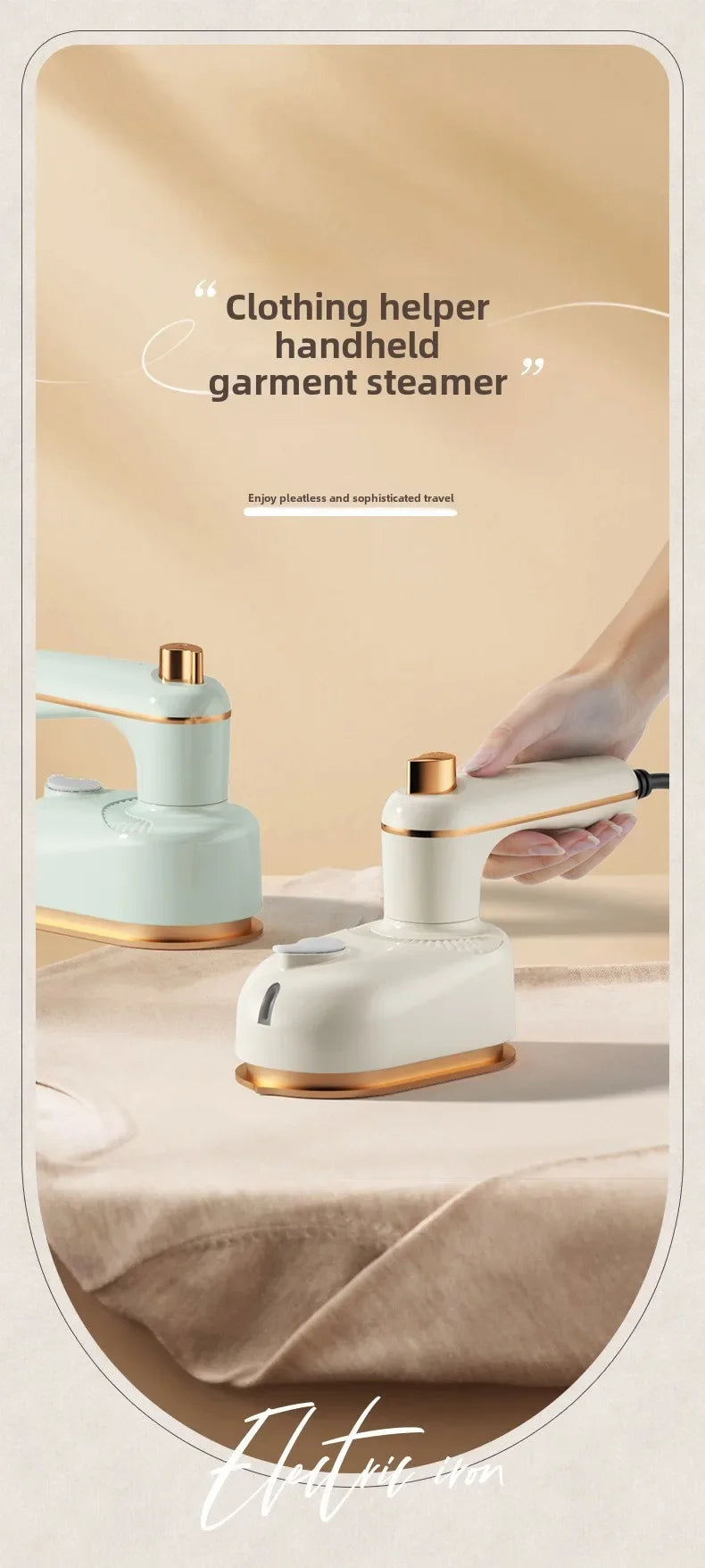 2-in-1 Portable Handheld Steam Iron – Flat & Hanging Mini Clothes Steamer