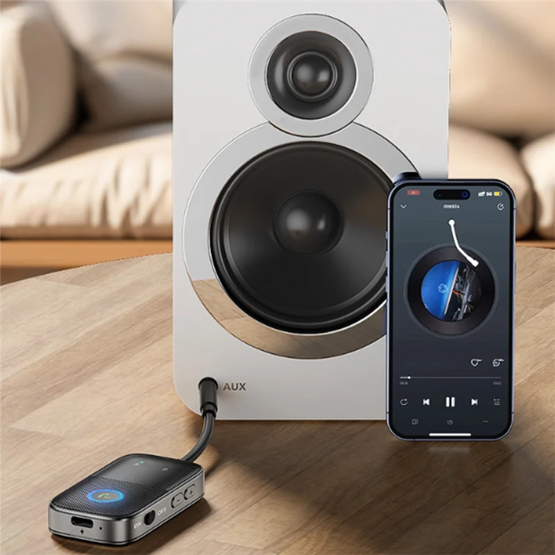 A99E-RGB Bluetooth 5.4 Audio Adapter – 3.5mm AUX Receiver & Transmitter