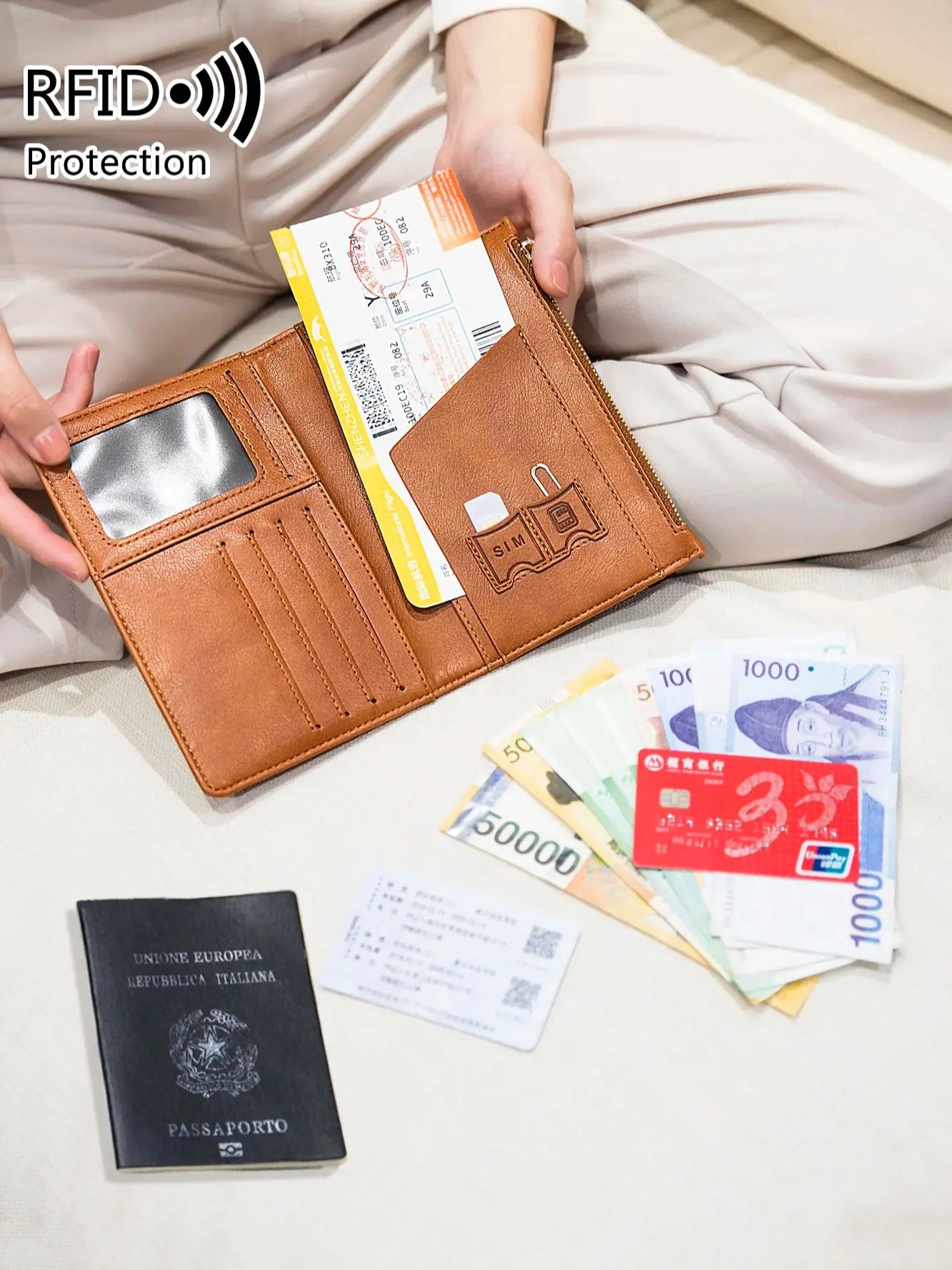RFID-Blocking Passport Holder – Slim Travel Wallet for Men & Women