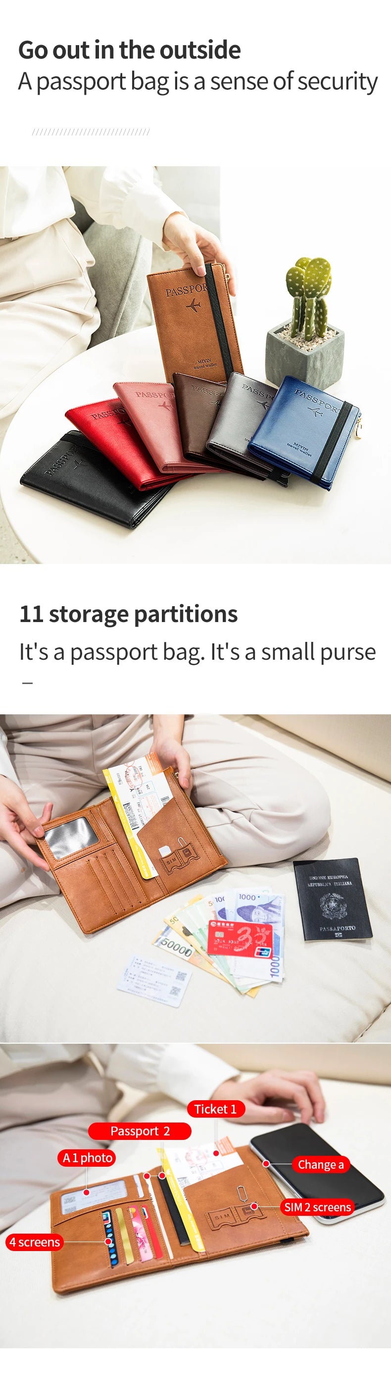 RFID-Blocking Passport Holder – Slim Travel Wallet for Men & Women