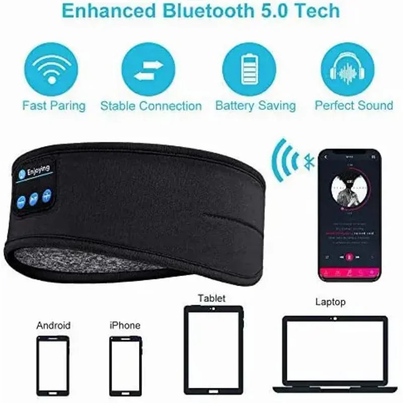 Bluetooth Sleep Mask Headphones – Wireless Music Eye Mask for Side Sleepers