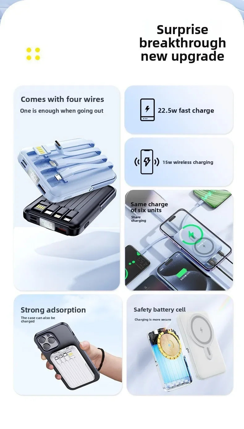 10,000mAh Magnetic Fast Charger – Lightning & USB-C