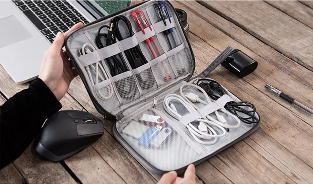 Waterproof Electronics Organizer Bag – Travel Cable Storage Pouch