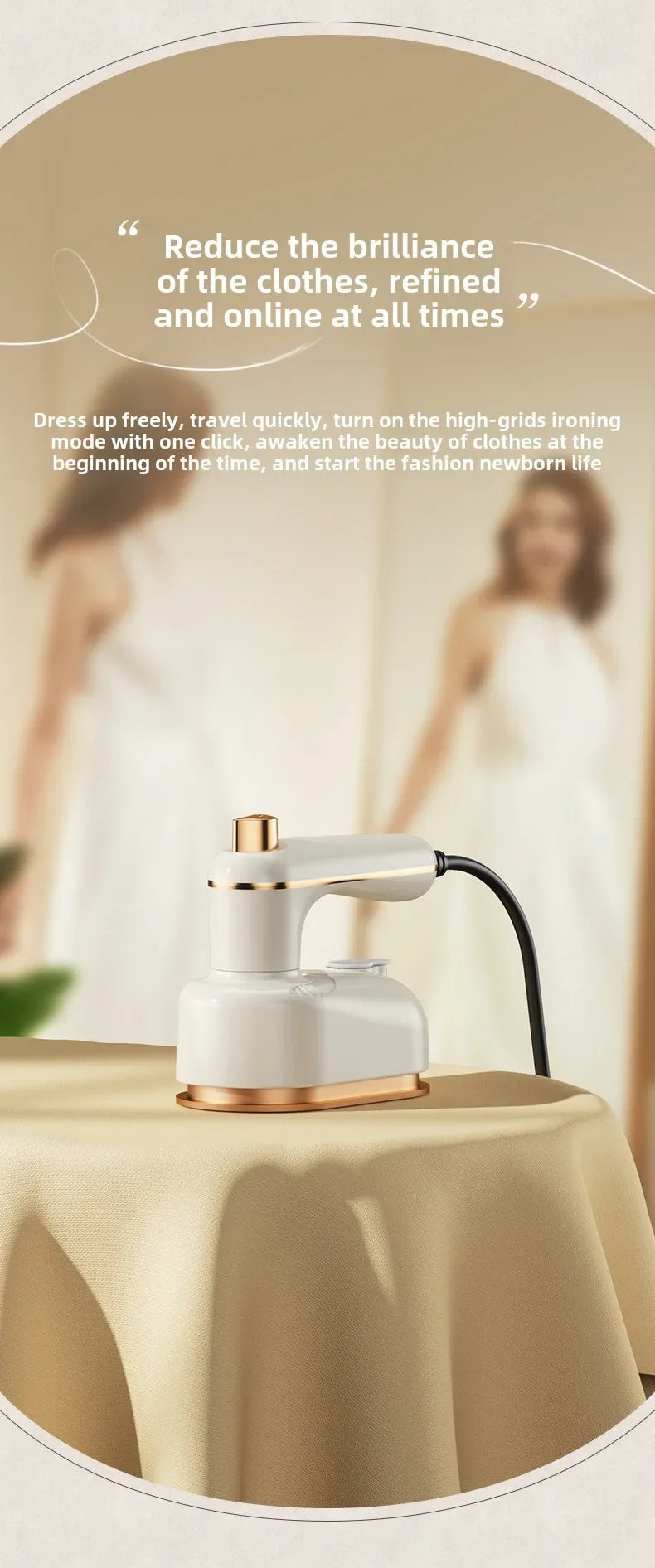 2-in-1 Portable Handheld Steam Iron – Flat & Hanging Mini Clothes Steamer