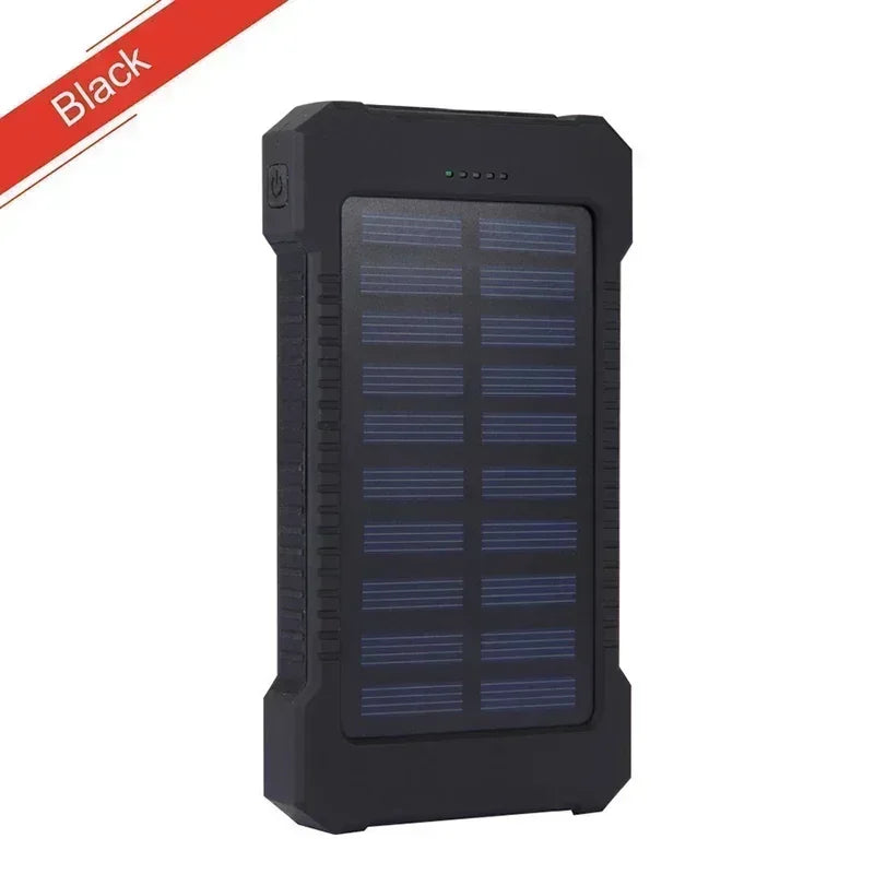 100,000mAh Solar Power Bank – Waterproof Portable Charger w/ Flashlight