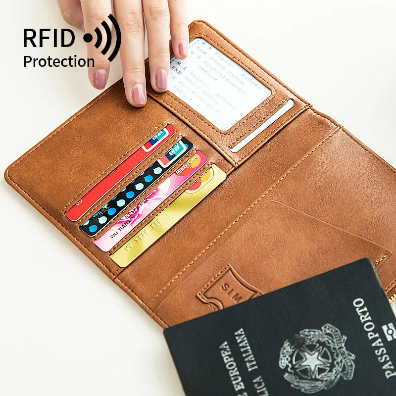 RFID-Blocking Passport Holder – Slim Travel Wallet for Men & Women
