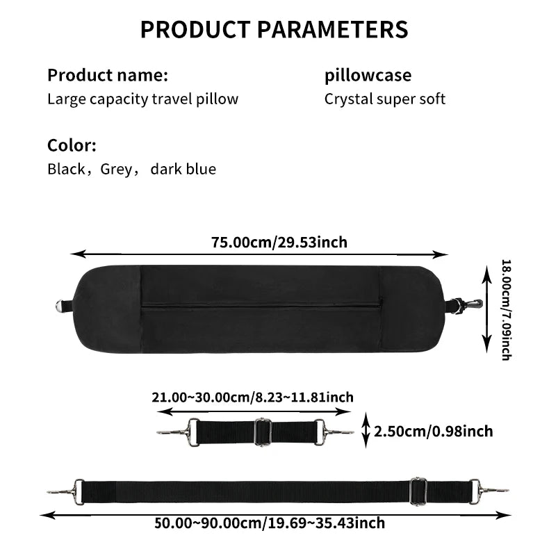 Travel Neck Pillow with Fillable U-Shaped Cover & Storage Bag