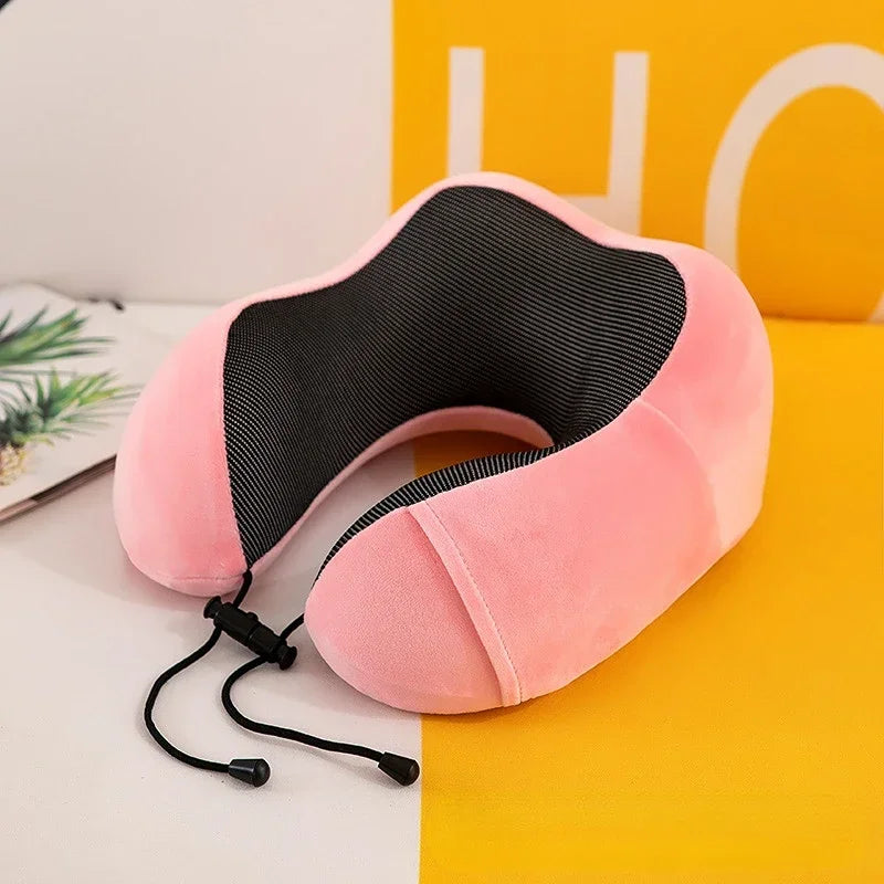 U-Shaped Memory Foam Travel Pillow – Soft Neck Support for Airplanes