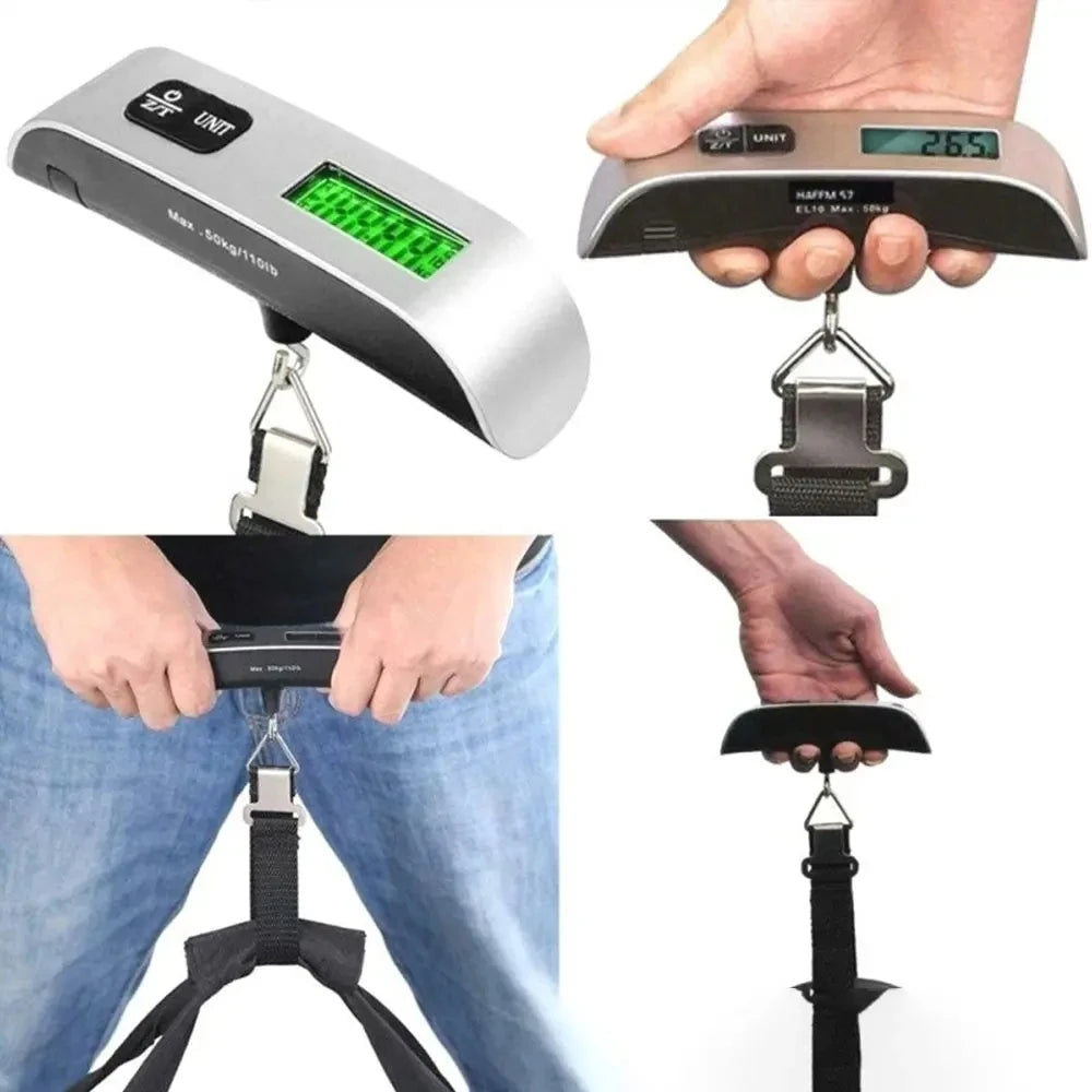 Digital Luggage Scale with LCD Display – 110lb/50kg Portable Travel Weighing Tool