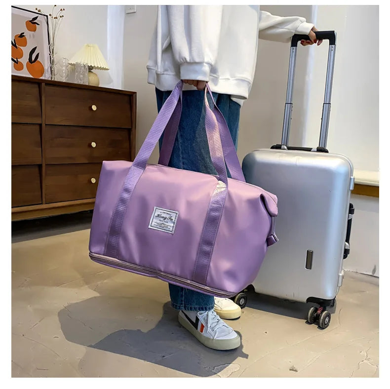 UNIXINU Waterproof Travel Duffle Bag – Large Nylon Gym Tote for Women