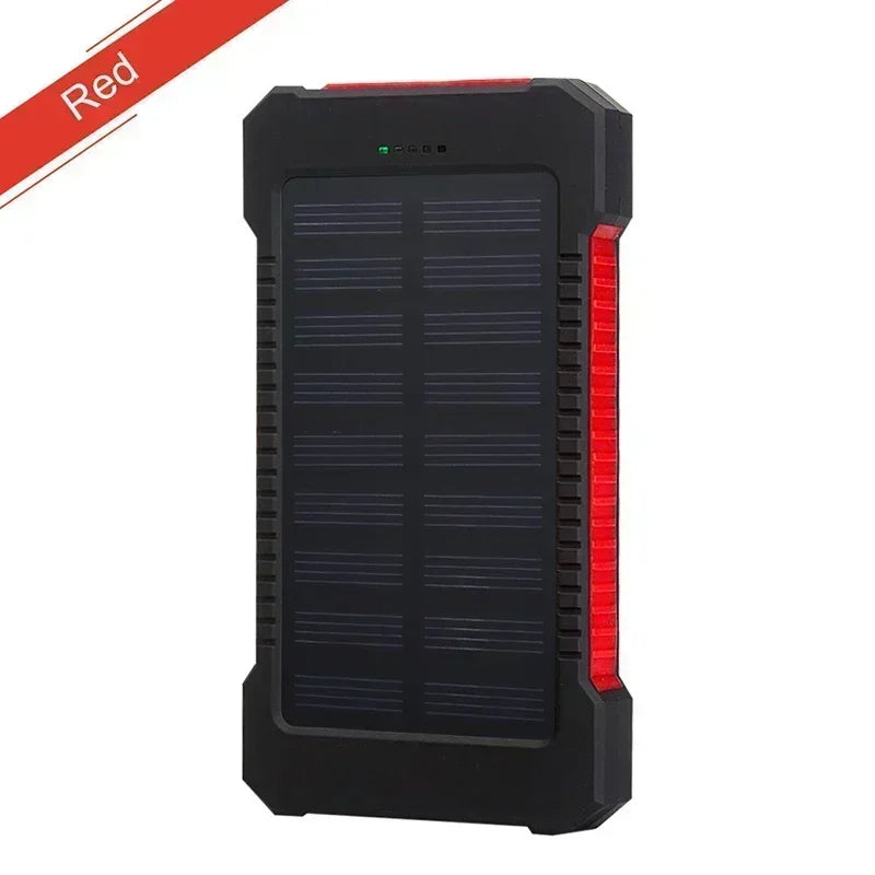 100,000mAh Solar Power Bank – Waterproof Portable Charger w/ Flashlight