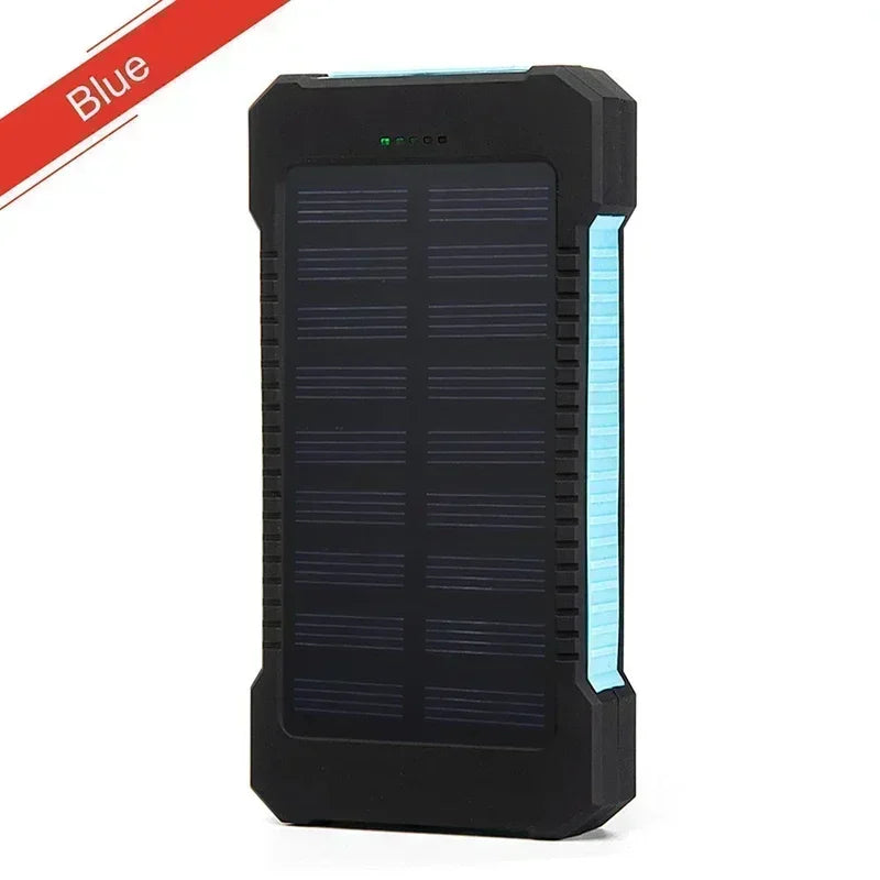 100,000mAh Solar Power Bank – Waterproof Portable Charger w/ Flashlight
