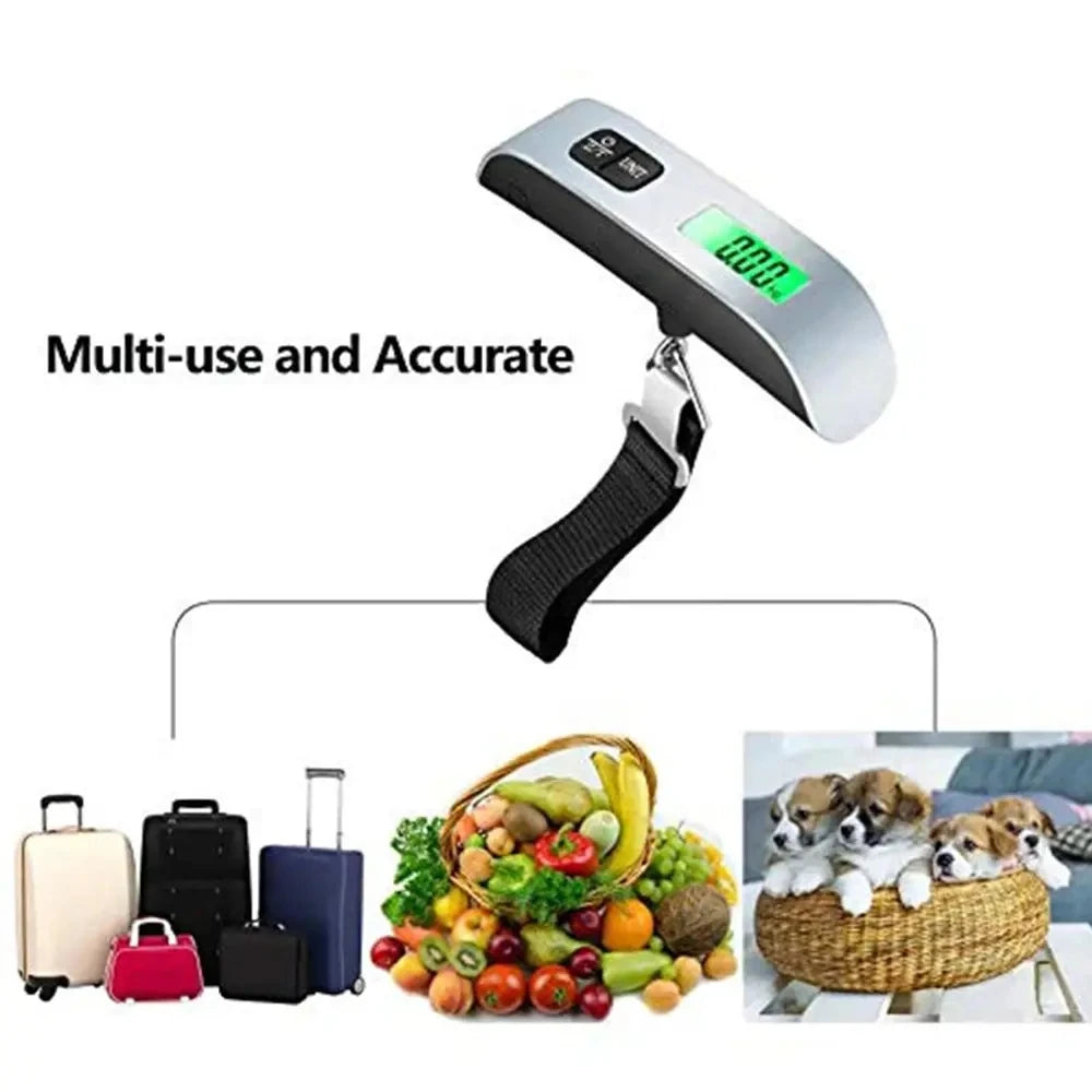 Digital Luggage Scale with LCD Display – 110lb/50kg Portable Travel Weighing Tool