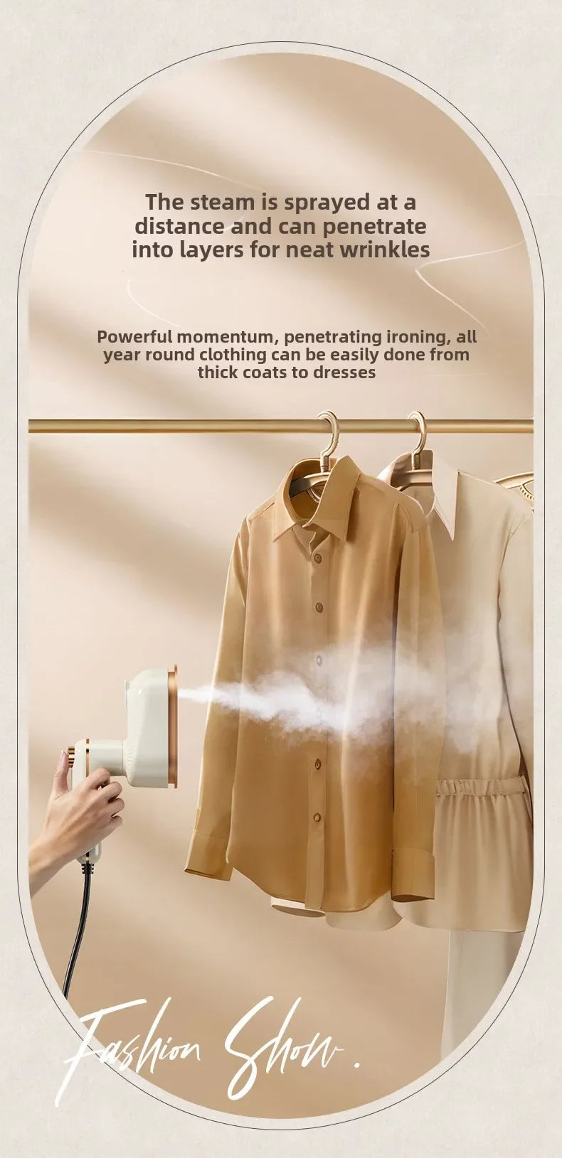 2-in-1 Portable Handheld Steam Iron – Flat & Hanging Mini Clothes Steamer