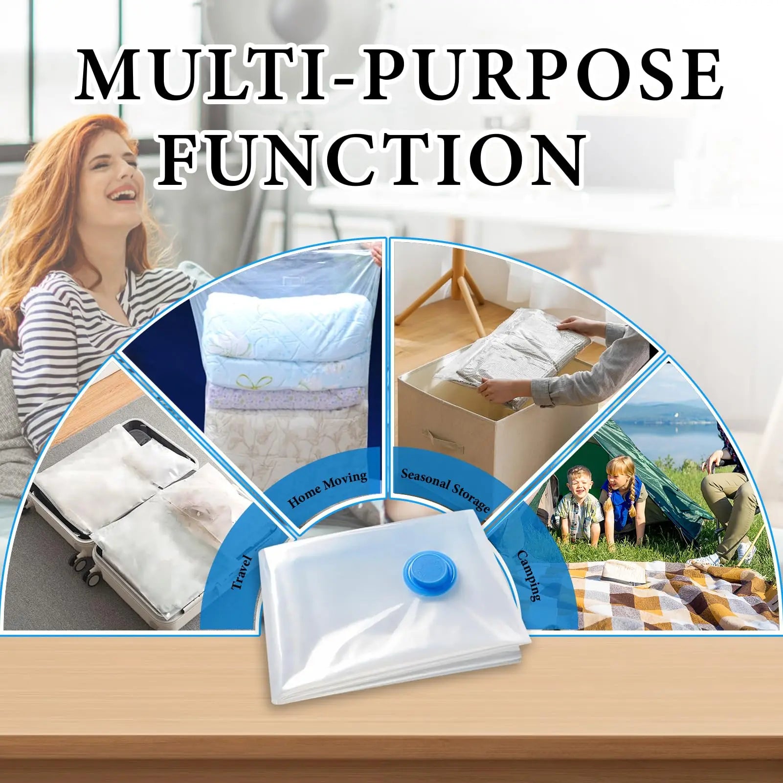 5-Pack Vacuum Storage Bags – Space Saver for Clothes & Bedding