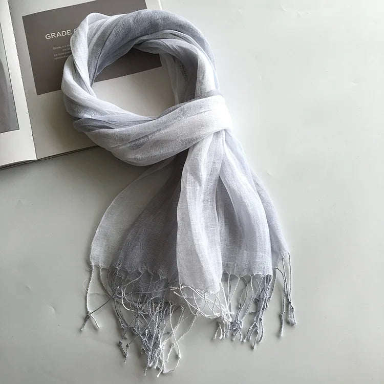 100% linen gradient color spring/summer women's scarf