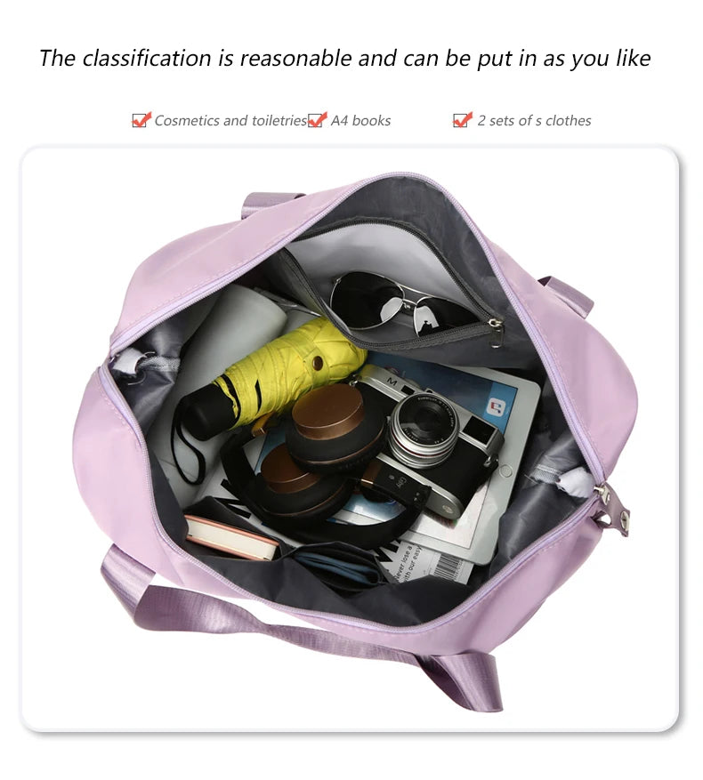 UNIXINU Waterproof Travel Duffle Bag – Large Nylon Gym Tote for Women