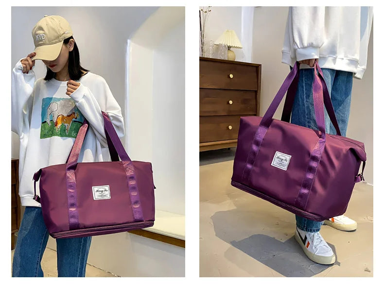 UNIXINU Waterproof Travel Duffle Bag – Large Nylon Gym Tote for Women