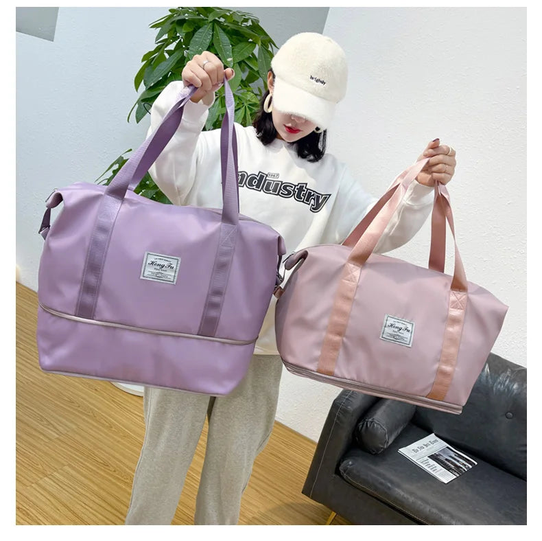 UNIXINU Waterproof Travel Duffle Bag – Large Nylon Gym Tote for Women