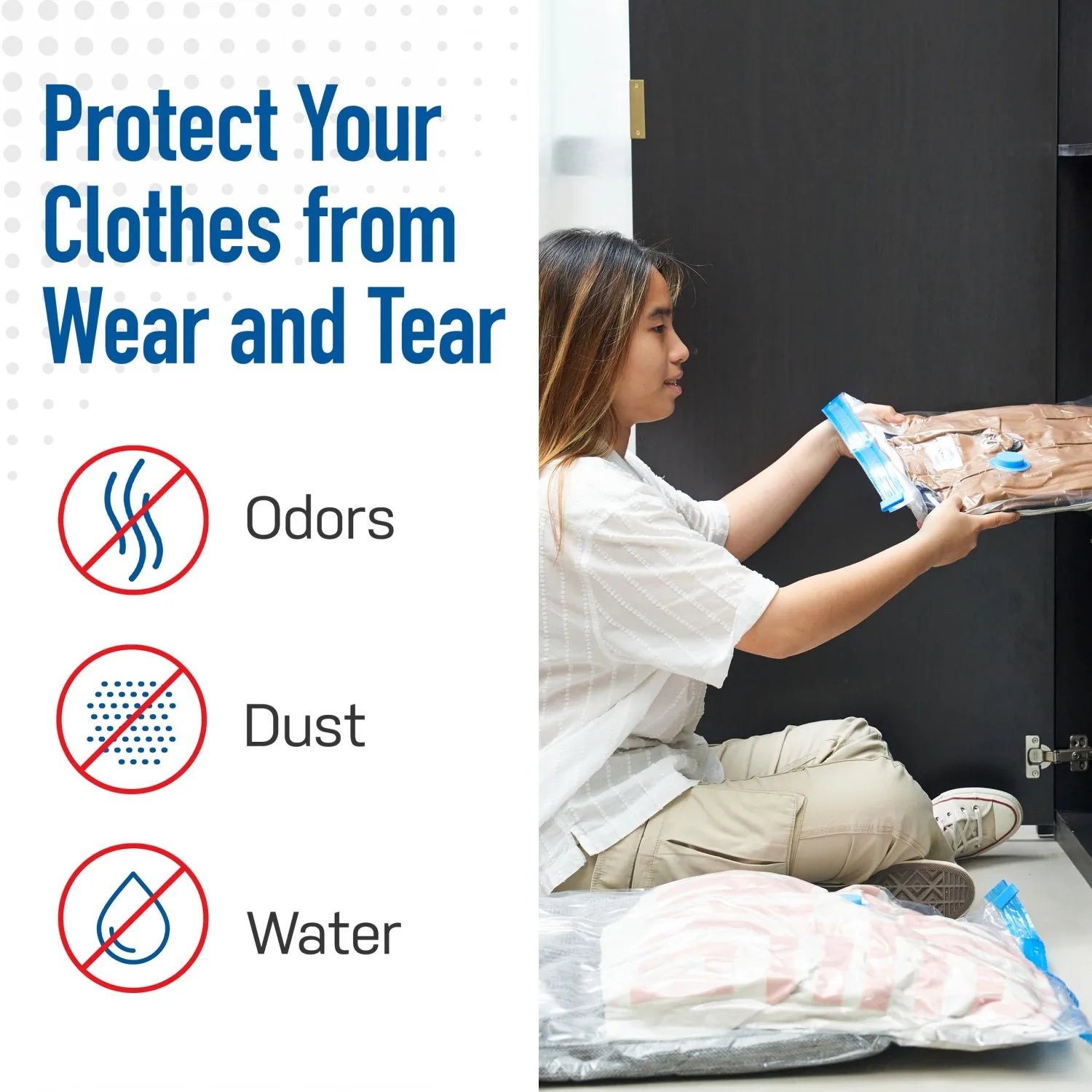 5-Pack Vacuum Storage Bags – Space Saver for Clothes & Bedding